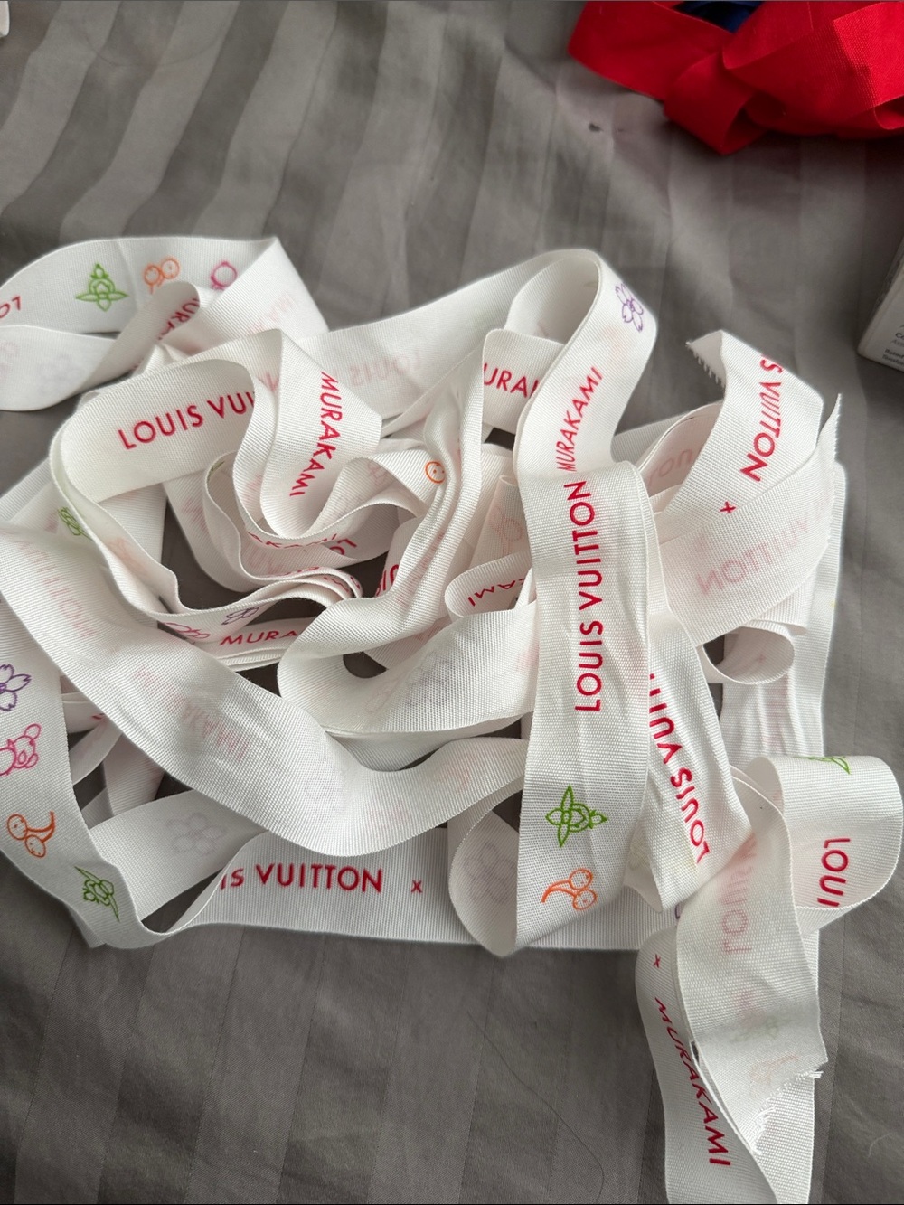 Louis Vuitton x TM White Ribbon with Multicolored Motif Accents